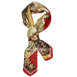 Schönes Seidentuch Damentuch aus 100% Seide Halstuch 85x85cm braun creme rot 6122